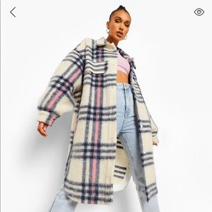 NWT Boohoo GREY OVERSIZED SHACKET